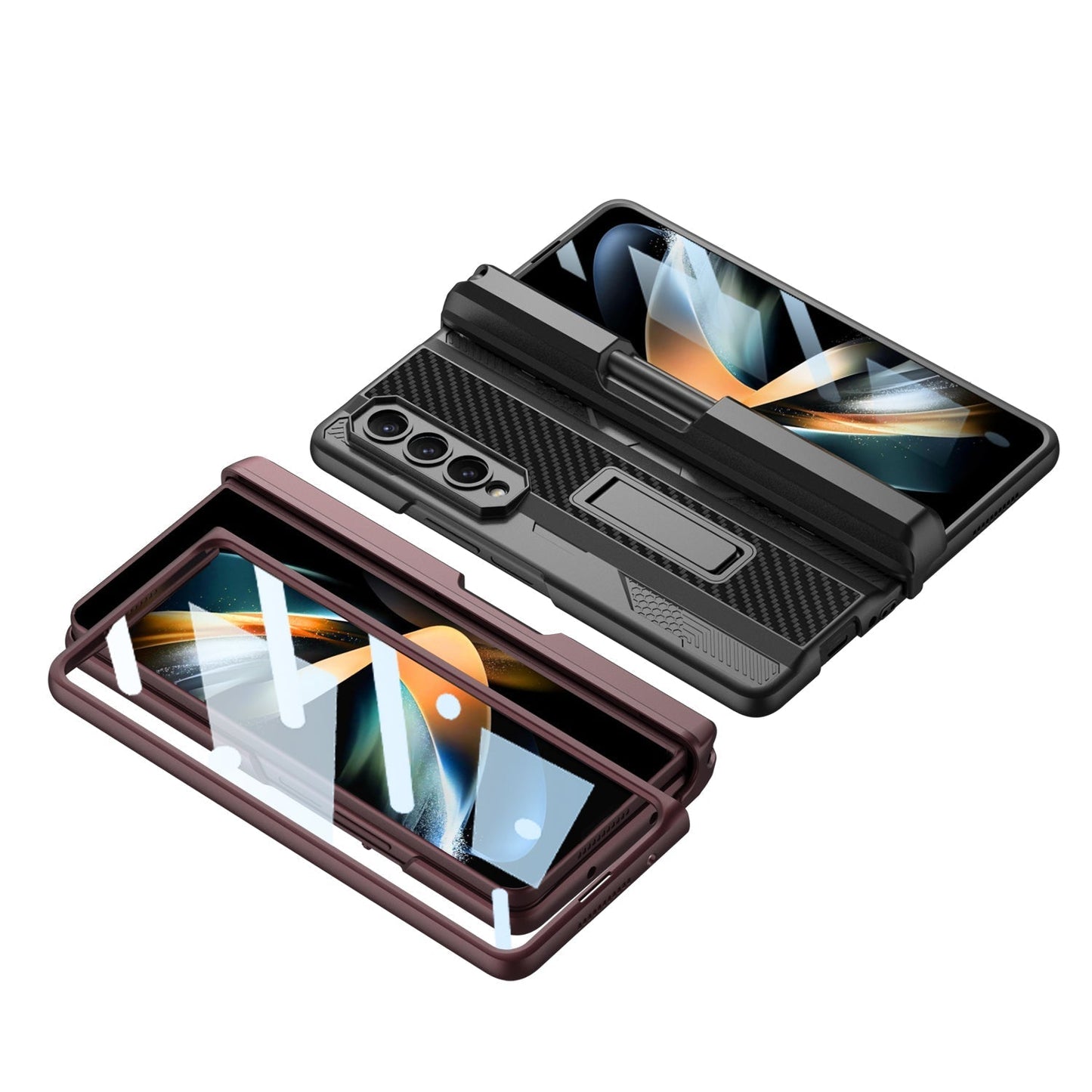 Galaxy Z Fold4 Armor Kickstand Case With Pen Holder